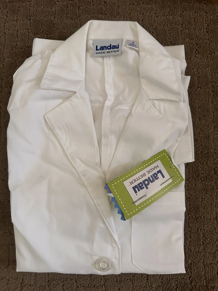 Landau Unisex Mid-Length White Lab Coat - Image 1 of 1