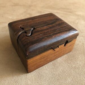 Richard Rothbard Wood Puzzle Box trinket storage 3" handmade jewelry arrow