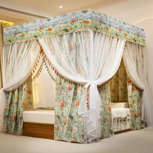 Doule Layers Mosquito Net Light Shading Cloth Sheers Stainless Steel Tubes New - Picture 1 of 74