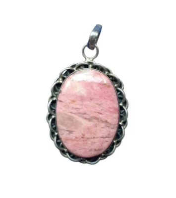 *HH* Bellissimo pendente collana ciondolo pietra montatura a catena Argento 925 - Immagine 1 di 4