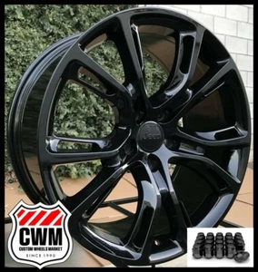 4 New JEEP SRT8 20" Gloss Black Black Wheels OE 20x9  5x127 Fit Grand Cherokee - Picture 1 of 8