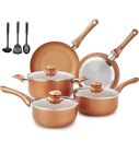 Melenta 11pcs Copper Pots And Pans Cookware Set