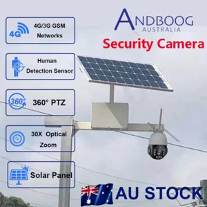 4G Human Detection Solar Panel Security Camera 30X Optical Zoom QHD 2K 5MP - Picture 1 of 8