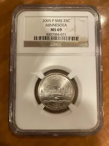 2005 P SMS 25C Minnesota State Quarter MS69 BU UNC Satin Near Perfect - Picture 1 of 3