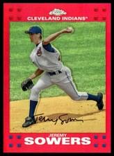 2007 Topps Chrome Red Refractors Jeremy Sowers 22/99 Cleveland Indians #24
