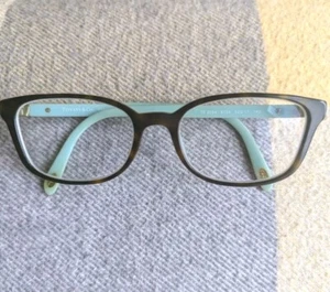 Tiffany & Co TF2094 8134 Tortoise Blue Square Eyeglasses Frame 52-17 140 Italy - Picture 1 of 8