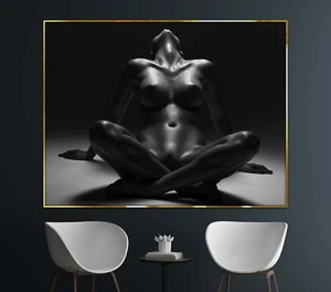 Beautiful girl body black and white canvas or poster print woman above bed decor - Picture 1 of 17