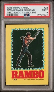 Rambo 1985 Topps Sylvester Stallone First Blood 2 Aufkleber PSA 9 Zielpfeil - Bild 1 von 2