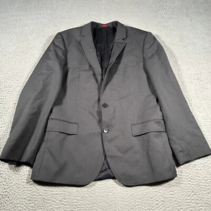 Hugo Boss Blazer Jacket Men 42 Black Pinstripe Wool Aiko/Heise Two Buttons - Picture 1 of 10