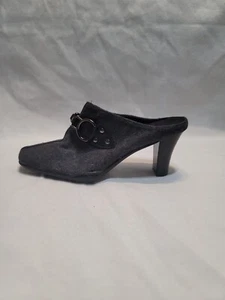 AEROSOLES Women’s Gray Cinch Worm Stacked Heel Fabric Upper Mule Shoes Size 5.5 - Picture 1 of 8