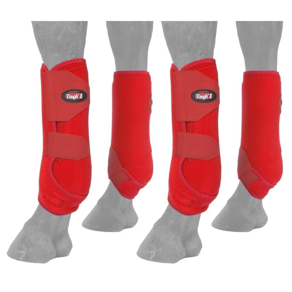 Tough 1 Set of Four Red Premium Sport Boots Size Large equine 64-18000 - Image 1 of 2
