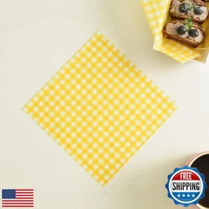 100Pcs Wax Paper Sheets for Food, Basket Liners Food Picnic Paper Sheets Grea - Picture 1 of 5