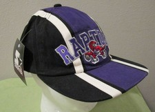 VTG NWT Starter NBA Toronto Raptors Striped Mascot Spellout Hat Cap Adjustable