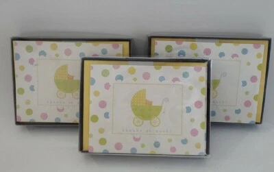 Hallmark Baby Thank You Blank Cards & Envelopes Carriage 3 Packages 30 cards⬇(A4 - Image 1 of 4