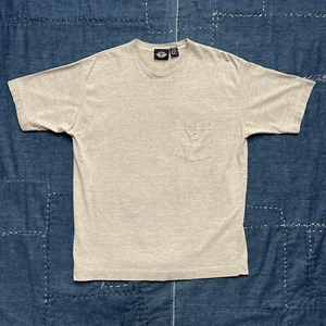 Vintage 90s Dockers Pocket Tee Shirt Gray Large Embroidered Levi Strauss Logo - Picture 1 of 8