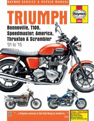 Triumph Bonneville, T100, Speedmaster, America, Thruxton and Scrambler '01 To '15 by Editors of Haynes Manuals (2015, Trade Paperback)