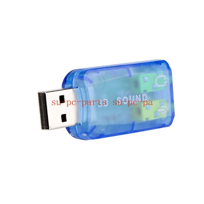 External USB Sound Card 5.1 Stereo Audio Adapter 3.5mm Mic Headphone Connector - Image 1 of 4