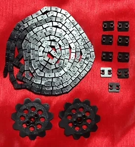 K'NEX Micro Chain 6FT, 2 Black Sprocket Gears, 9 Guides, KNEX Roller Coaster NEW - Picture 1 of 4