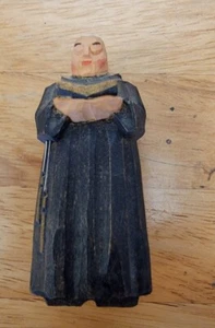 Vintage Wood Carving of a Monk, Friar Made in Germany 2.5" Inches - Picture 1 of 5