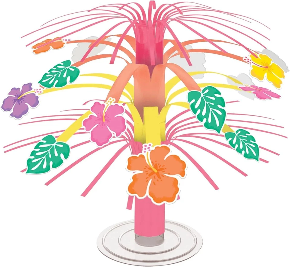 Summer Hibiscus Tropical Luau Theme Party Decoration Mini Cascade Centerpiece - Image 1 of 1