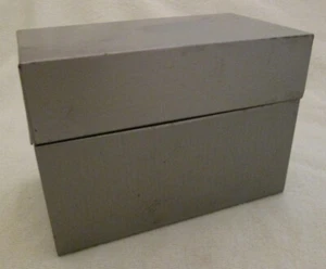 Vintage Ohio Art Co. Steel Recipe Box - Grey - Made in USA - Bild 1 von 7