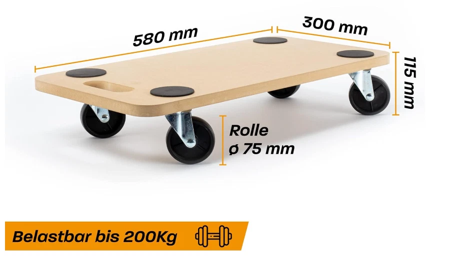 Hinrichs Transportroller 58 x 30cm  Transport Rollbrett für Umzug & Werkstatt - Bild 1 von 1