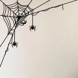 SPIDERS WEB REALISTA CALCOMANÍA DE HALLOWEEN PEGATINAS DE PARED VENTANA COCHE FURGONETA PORTÁTIL - Imagen 1 de 1