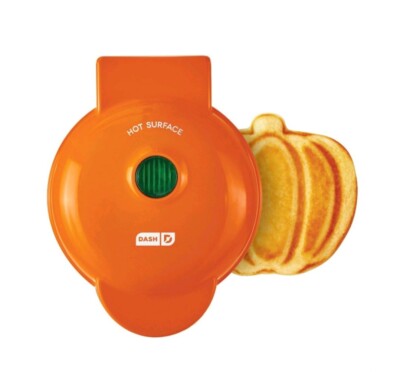 Dash Pumpkin Shaped Mini Nonstick Waffle Make...