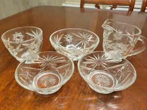 Vantage ANCHOR HOCKING PRESCUT CLEAR STAR OF DAVID - 5 Piece Set - Picture 1 of 12