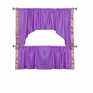 Lavendel halbtransparenter Sari Cafe Stufe und Volant - Bild 1 von 2