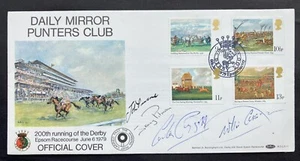 6 June 1979 Benham Official Horse Racing FDC with 4 Jockeys Signatures - Picture 1 of 2