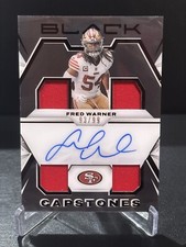2023 Panini Black ON-CARD AUTO Fred Warner Capstones /99 QUAD PATCH 49ers