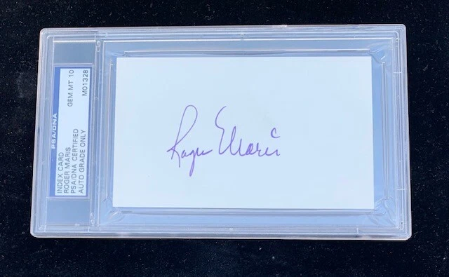 NEW YORK YANKEES ROGER MARIS AUTOGRAPHED INDEX CARD PSADNA SLABBED GEM MINT 10 - Image 1 of 1
