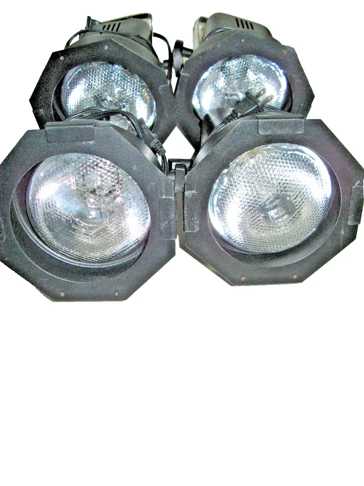 ( 4 ) American DJ Model PAR-38BL Stage Lights 7 x7 x8" with Bulb TESTED & WORKS - Image 1 of 3