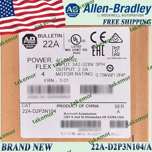 New AB 22A-D2P3N104 PowerFlex 4- 0.75 kW (1 HP) AC Drive US Stock AB - Picture 1 of 5