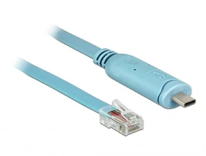 DeLock Adaptor USB 2.0 Type C Male to 1x Serial RS-232 RJ45 Male 3.0 m Blue - Picture 1 of 3