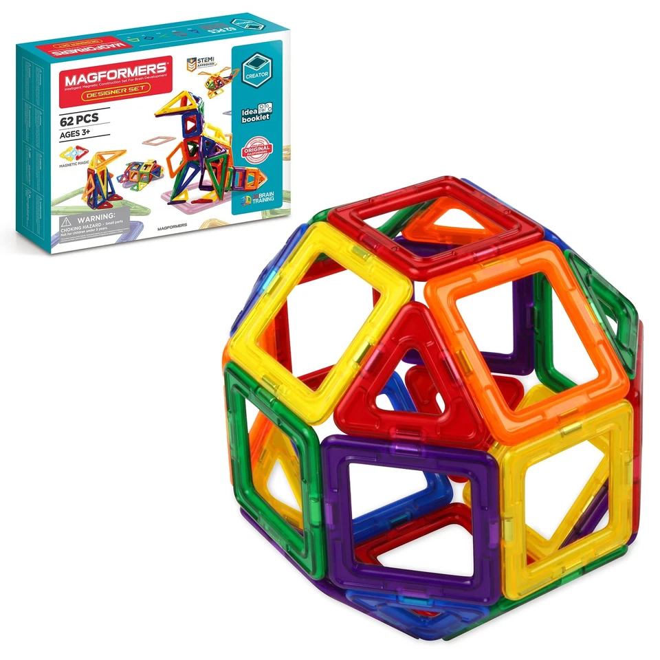 MAGFORMERS 62 Piece Designer Set MAGFORMERS Magnetic Blocks Educational Toys - Image 1 of 4
