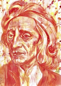 Retrato acuarela John Locke - PÓSTER - ¡Varios tamaños! pintura impresión arte - Imagen 1 de 7