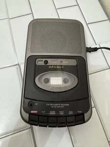 Optimus CTR-109 Portable AC DC Cassette Recorder Player w Box Cord Manual WORKS! - Picture 1 of 10