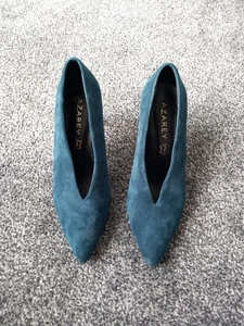 Teal Green Suede Stiletto Heel UK Size 5 - Picture 1 of 8