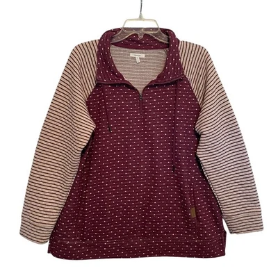 Sudadera Maurices a lunares y rayas para mujer grande morera 1/4 cremallera pulóver  Foto 1 de 4