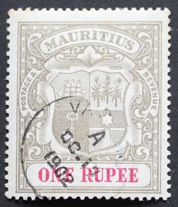 Mauritius 1902 One Rupee inverted watermark SG 153w used - Picture 1 of 1