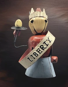 Estatua de la Libertad Jingle Bell adorno hecho a mano arte popular único en su clase metal - Imagen 1 de 12