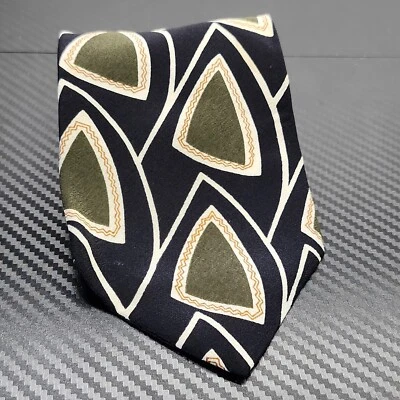 Enrico Coveri 多色抽象设计手工制作 100% 真丝领带意大利制造 — 第 1/4 张图片