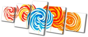 Per Cameretta Bambini Lollies Dolci MULTI TELA WALL ART Quadro Stampa VA - Foto 1 di 1