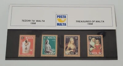 Malta 1998 Tesoros de Malta -- 4 estampillas como nuevas en folleto original doblado Foto 1 de 4