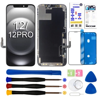 EFAITH ECRAN LCD COMPLET POUR IPHONE 12 / 12 PRO NOIR NEUF VITRE TACTILE + VERRE TREMPÉ