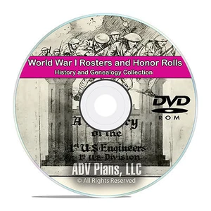 World War I WWI Rosters and Honor Rolls, Service Records, 56 books on DVD CD V85 - Photo 1 sur 1