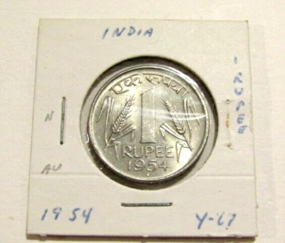 India 1954 1 Rupee Au Coin - Image 1 of 4