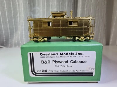 HO OVERLAND MODELS BRASS OMI 3935 B&O PLYWOOD CABOOSE C-8/C-9 CLASS UNPAINTED - Image 1 of 4